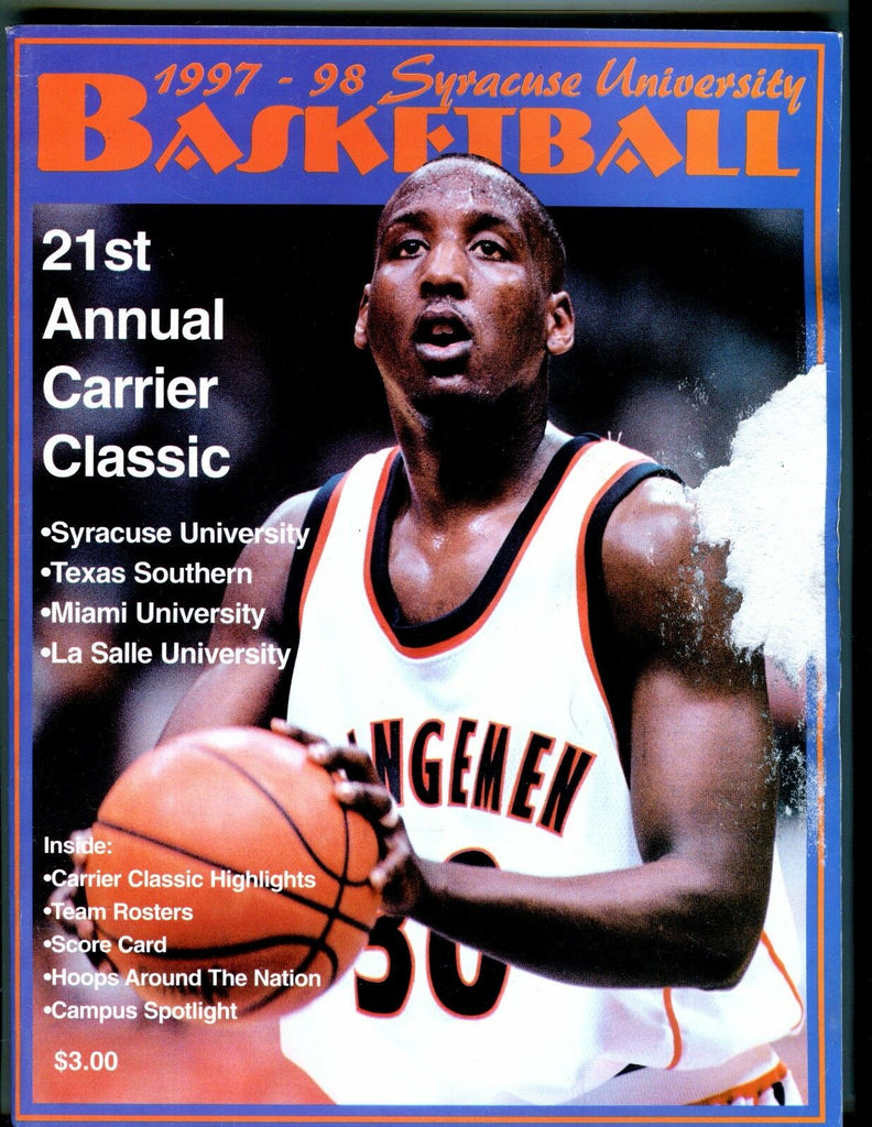 1997-98 Syracuse Basketball Program Carrier Classic GD 051917nonjhe