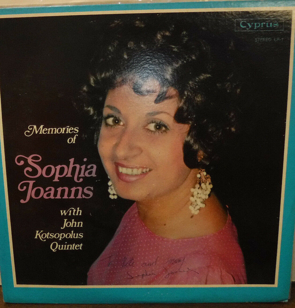 Memories of Sophia Joanns with John Quintet signed with COA 010218LLE2
