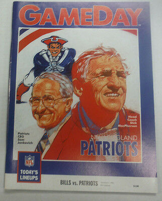 Gameday Magazine New England Patriots Sam Jankovich November 1991 061615R