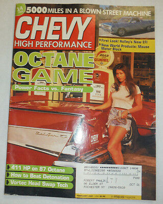 Chevy High Performance Magazine Octane Game & Holley's EFI February 2001 020615R
