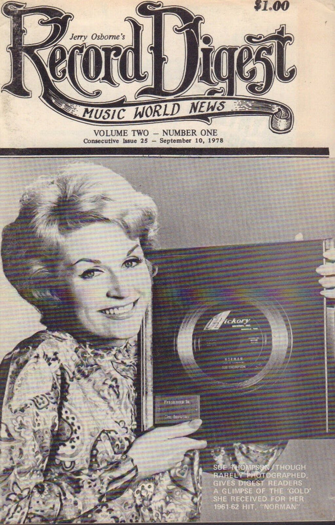 Record Digest Magazine September 10 1978 Sue Thompson 072617nonjhe