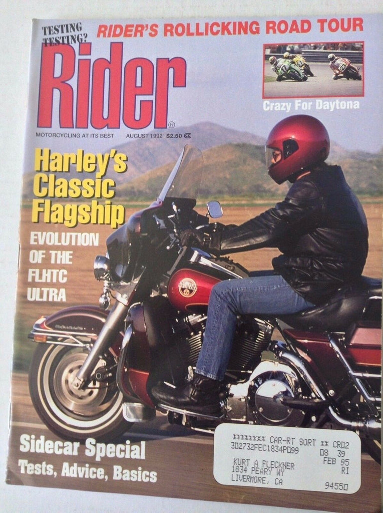 Rider Magazine FLHTC Ultra August 1992 051117nonrh