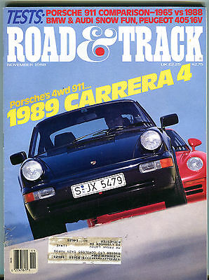 Road & Track Magazine November 1988 Porsche Carrera 4 VGEX 010416jhe2