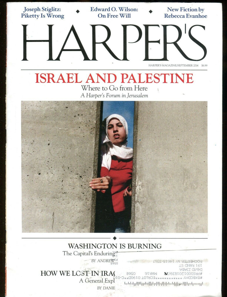 Harper's Magazine September 2014 Israel And Palestine EX w/ML 113016jhe