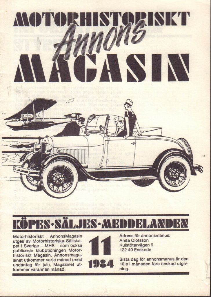 Motorhistoriskt Magasin Annon Swedish Car Magazine 11 1984 Opel 032717nonDBE