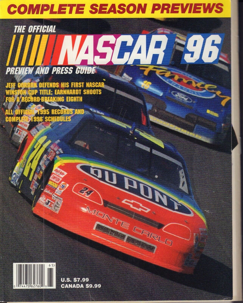 The Official NASCAR 1996 Preview And Press Guide Jeff Gordon 102617nonjhe