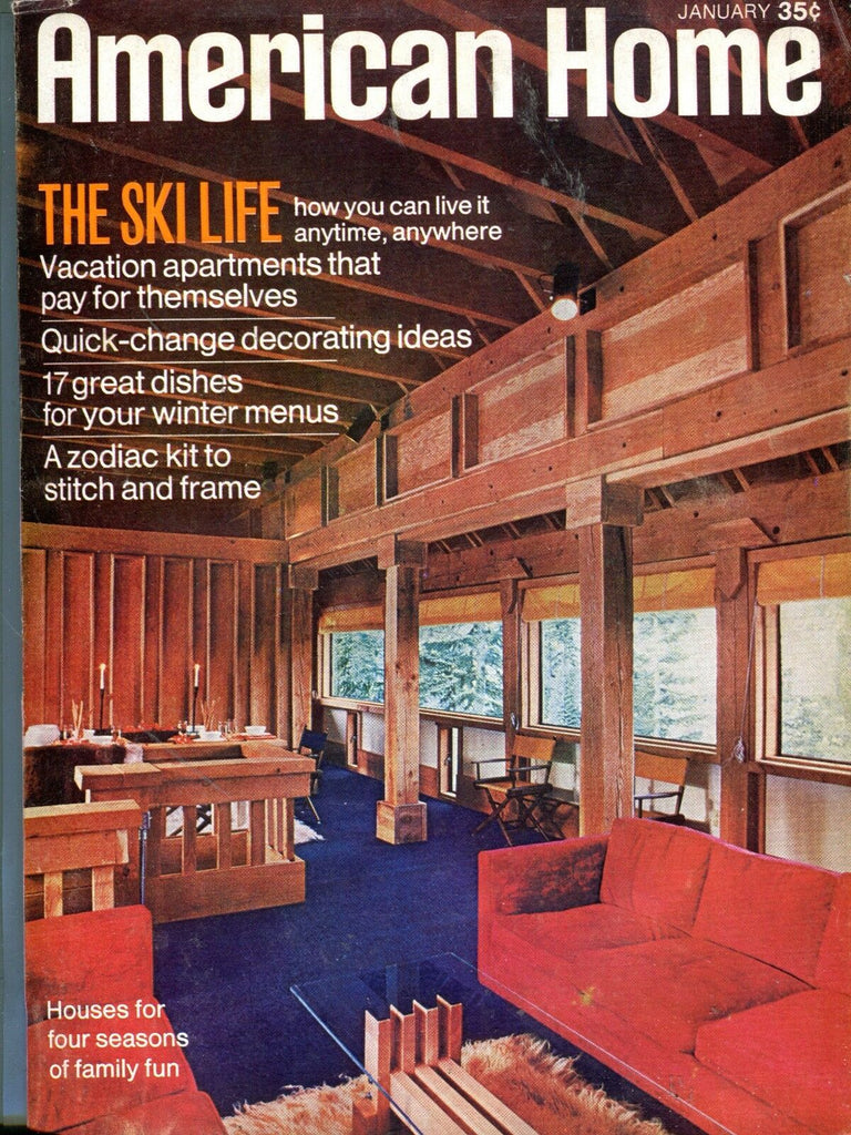 American Home Magazine January 1970 The Ski Life VG NO ML 090916jhe