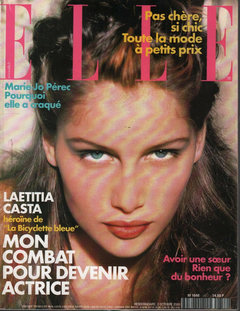 Elle French Magazine 2 Octobre 2000 Laetitia Casta Fashion 091719AME2