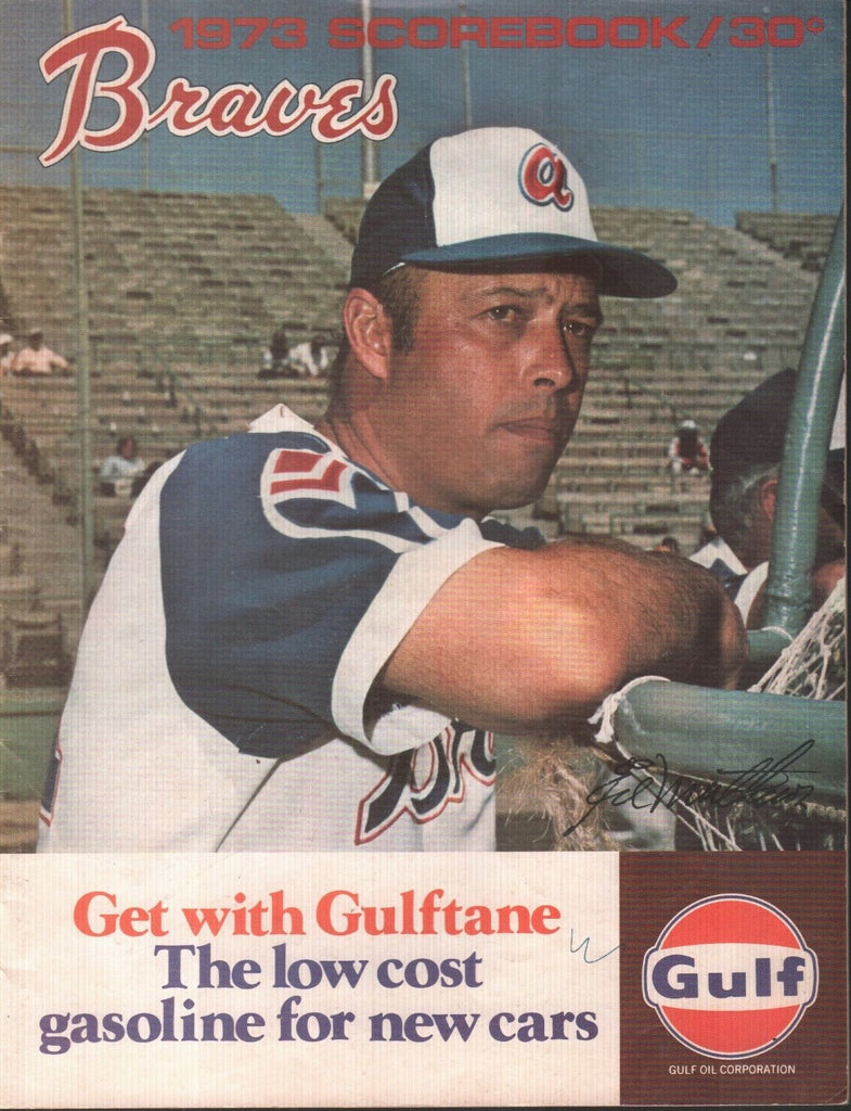 1973 Scorebook Atlanta Braves Official Program Ed Matthews 121518AME