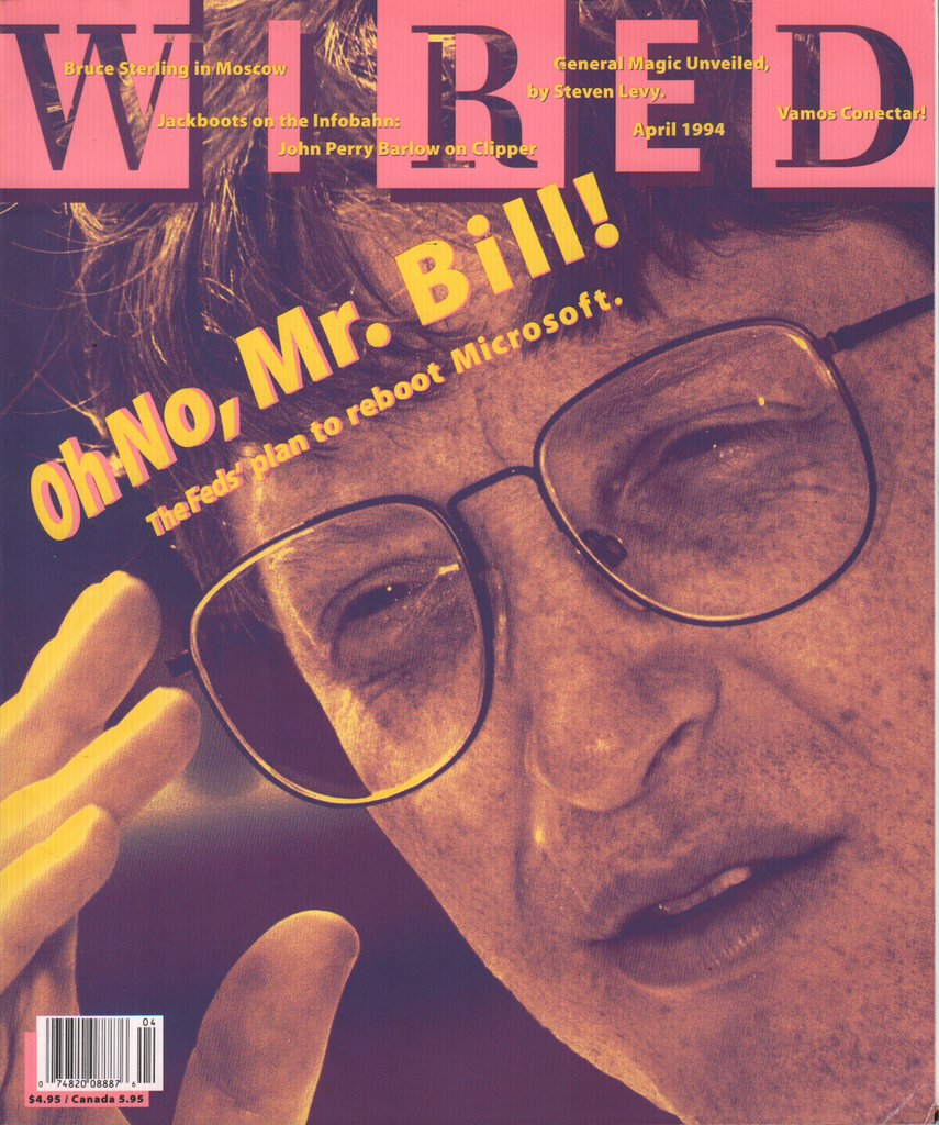 Wired April 1994 Bill Gates John Perry Barlow Steven Levy 041320DBE