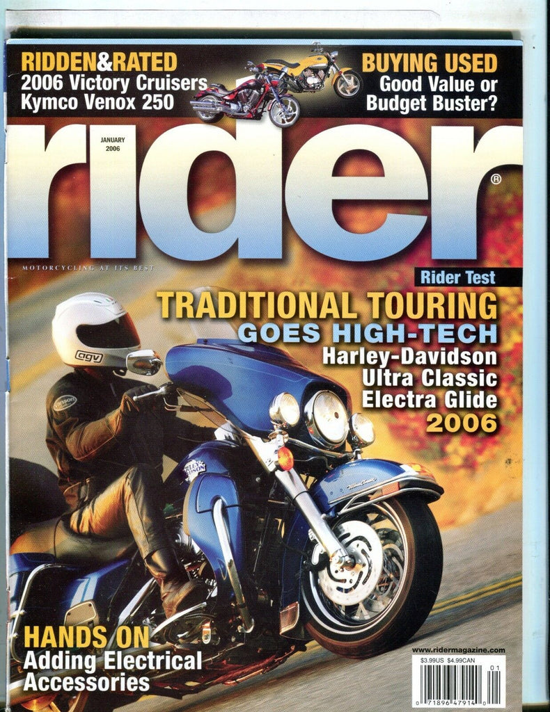 Rider Magazine January 2006 Harley Electra Glide EX No ML 050917nonjhe