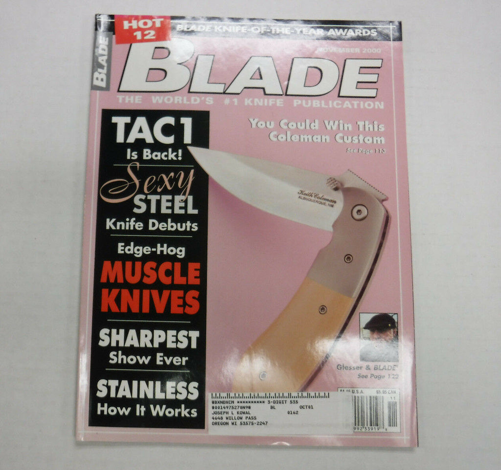 Blade Magazine Tac 1 Is Back Sexy Steel November 2000 111416R