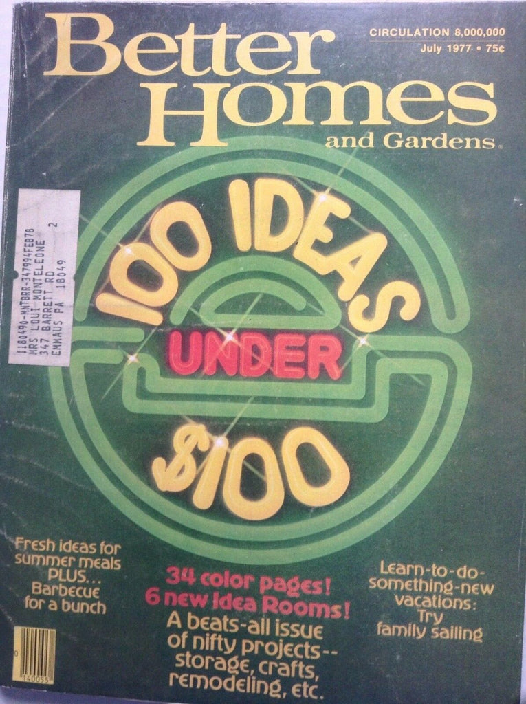 Better Homes And Gardens Magazine Ideas Under $100 July 1977 092017nonrh