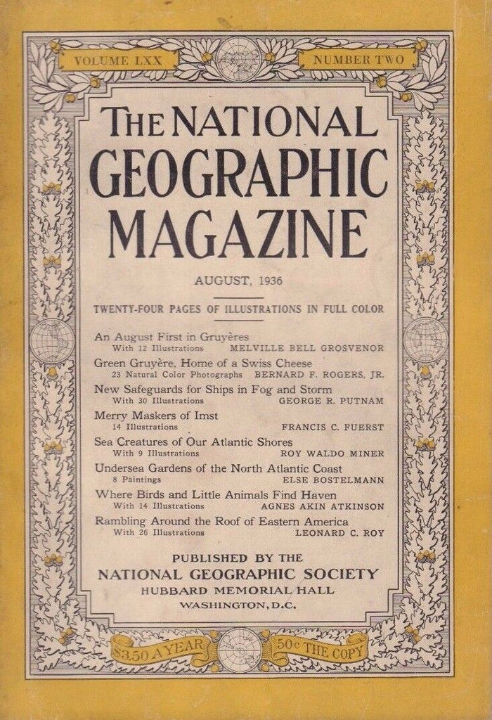 National Geographic August 1936 w/ Vintage Coke Ad 020817DBE