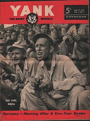 Yank The Army Weekly August 17 1945 Ball Game Manila VG 021916DBE