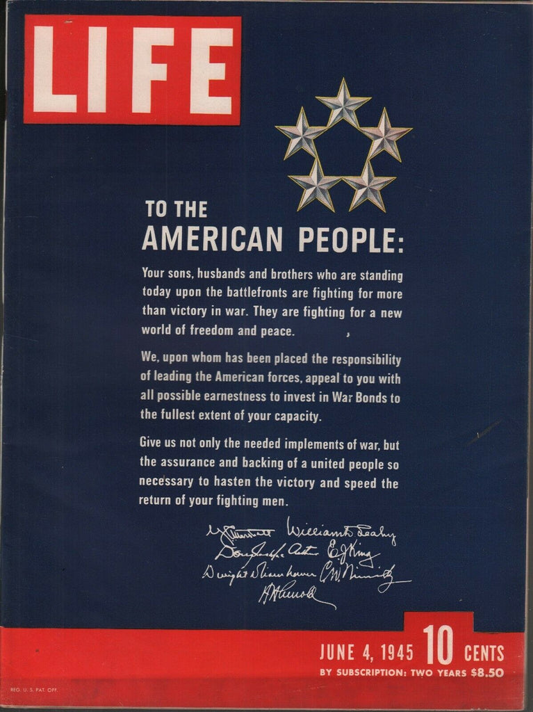Life Magazine June 4 1945 To The American People Vintage WWII Ads 082019AME