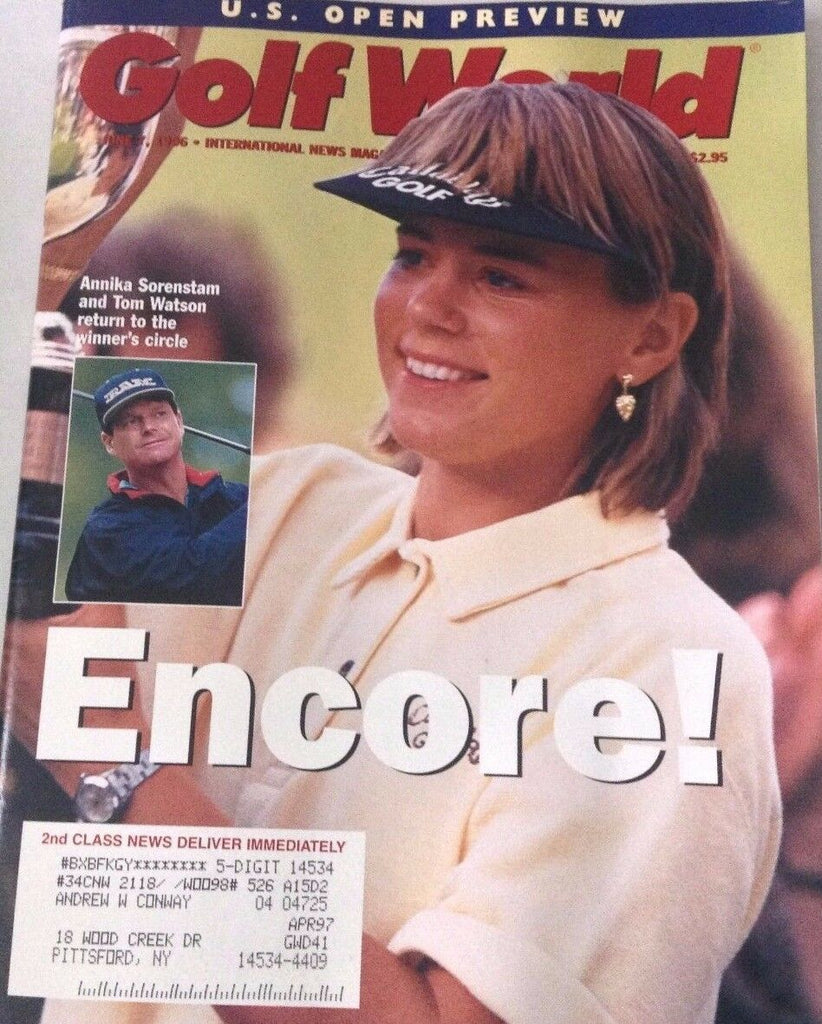 Golf World Magazine Annika Sorenstam Tom Watson June 7, 1996 072417nonrh