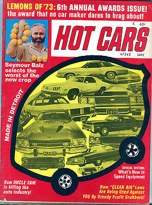 Hot Cars Magazine January 1972 Lemons of '73 Seymour Balz EX 122615jhe