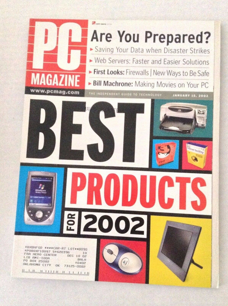 PC Magazine Saving Your Data When Disaster Strikes January 15, 2002 022717NONRH