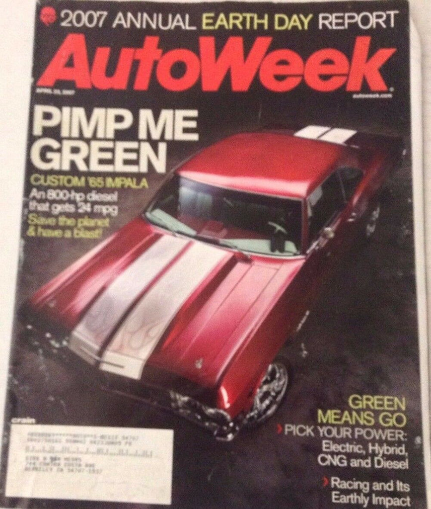 Autoweek Magazine 1965 Impala Earth Day April 23, 2007 080417nonrh