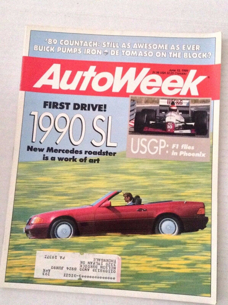Autoweek Magazine 1990 SL Mercedes Roadster June 12, 1989 020617RH