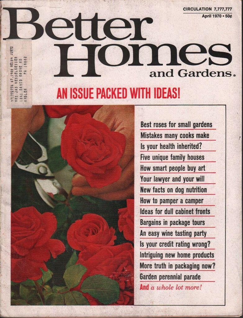 Better Homes & Gardens April 1970 Roses, Dog Nutrition 072717nonDBE