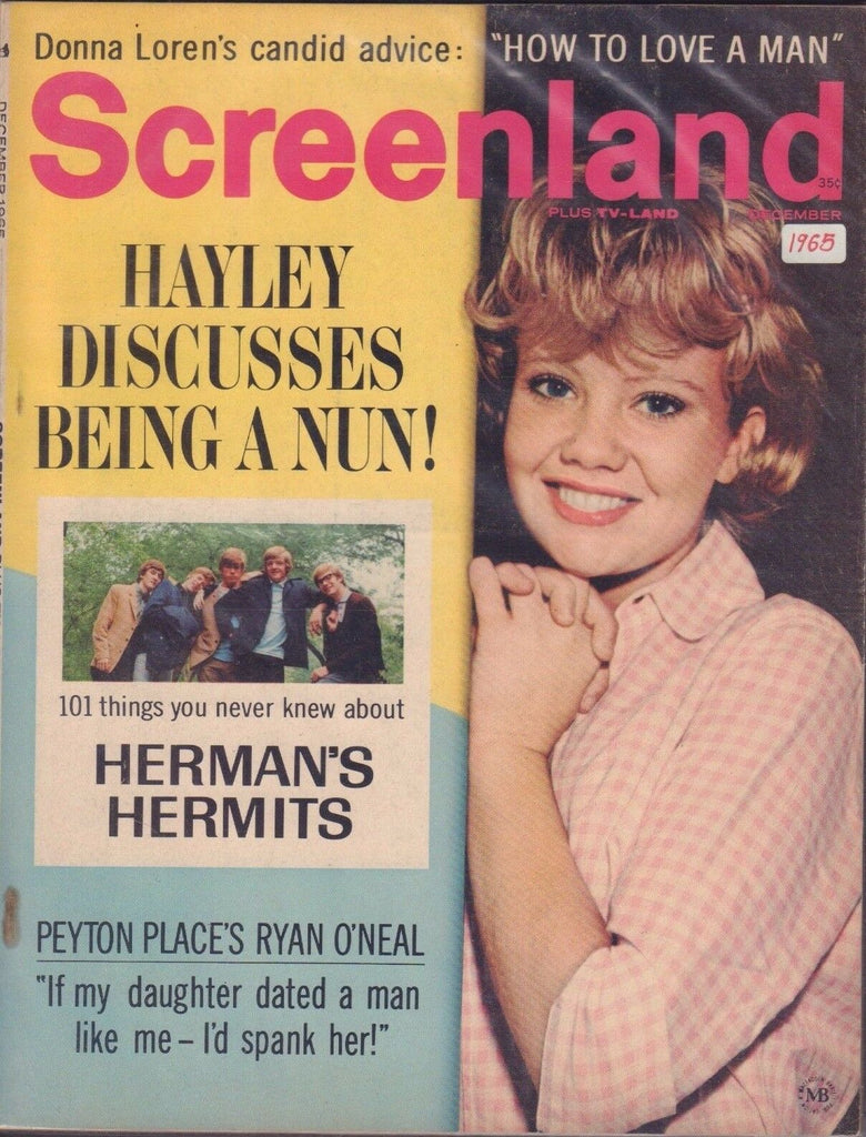 Screenland December 1965 Hayley, Harman's Hermits, Ryan O'Neal 080317nonDBE