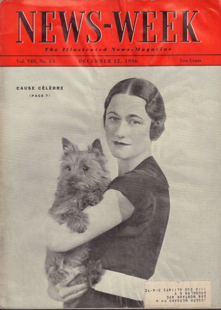 News-Week December 12 1936 Cause Celebro Hudson Terraplane 011719DBE