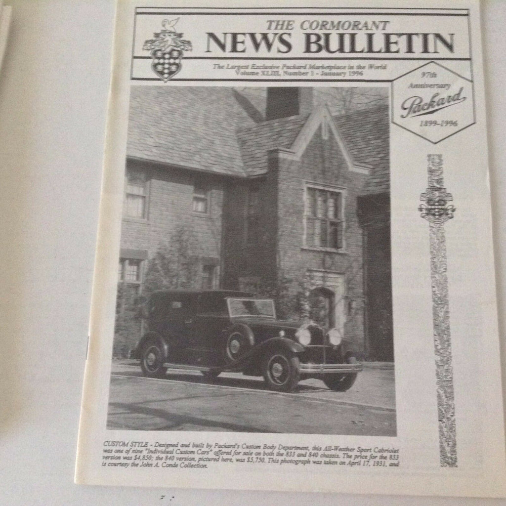 Cormorant Bulletin Magazine Sport Cabriolet January 1996 052917nonrh