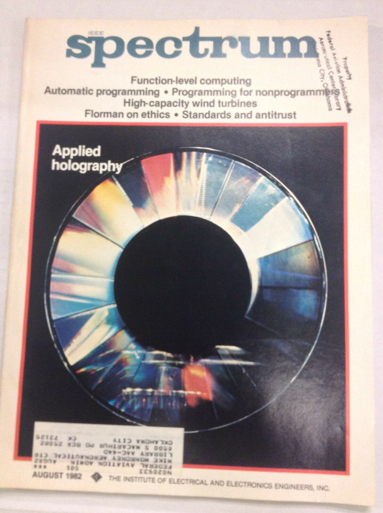IEEE Spectrum Magazine Applie Holography & Computing August 1982 FAL 041617nonrh