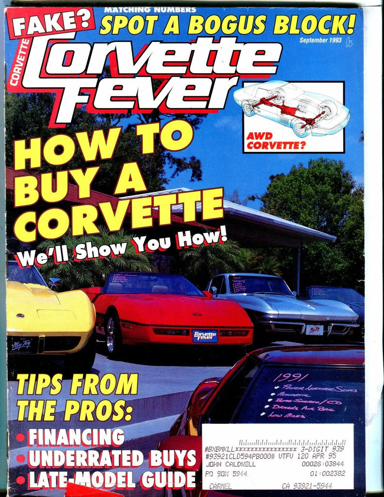 Corvette Fever Magazine September 1993 How To Buy EX w/ML 042417nonjhe