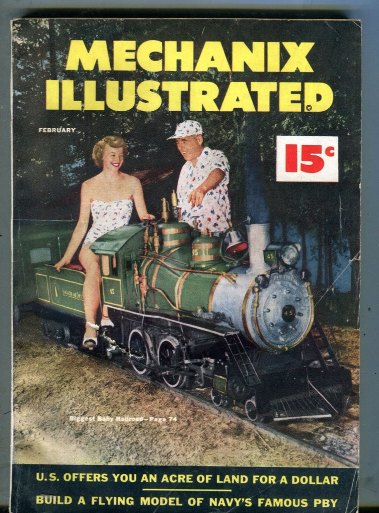 Mechanix Illustrated Magazine February 1952 Biggest Baby Railroad 062217nonjhe