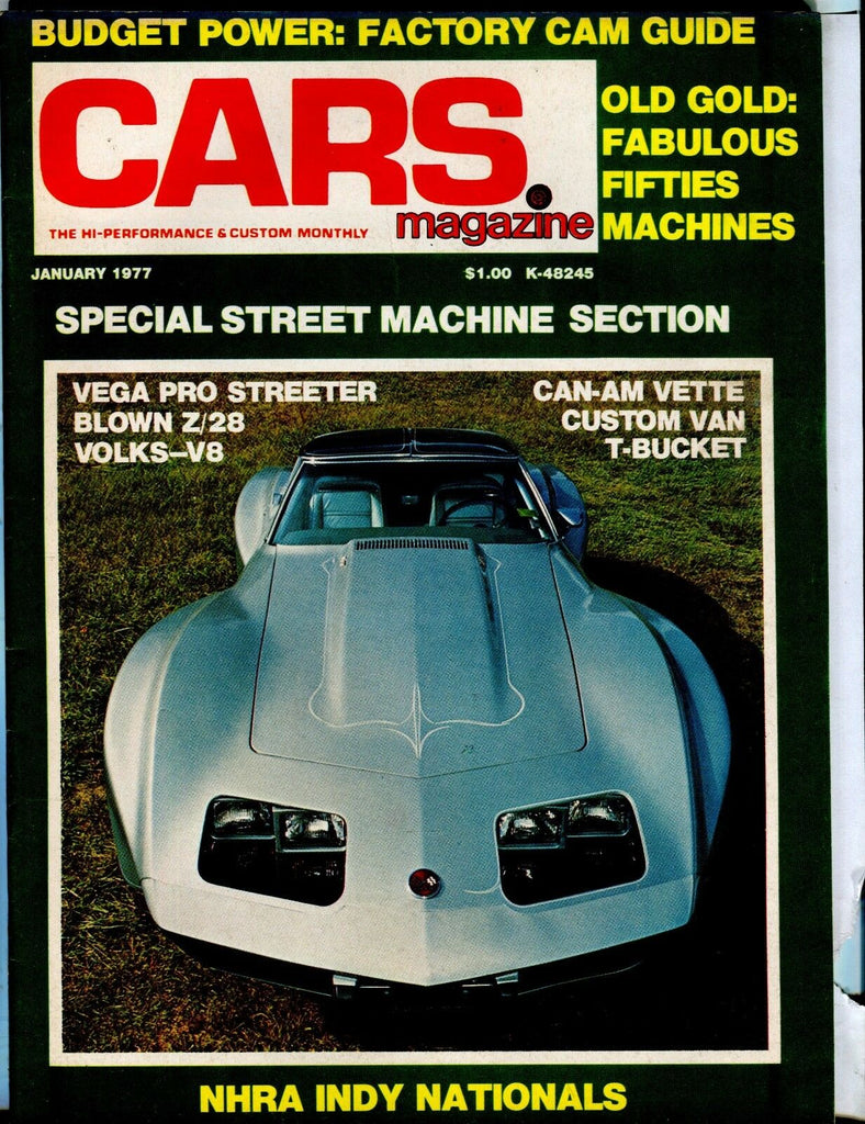 Cars Magazine January 1977 Can-Am Corvette EX No ML 040617nonjhe