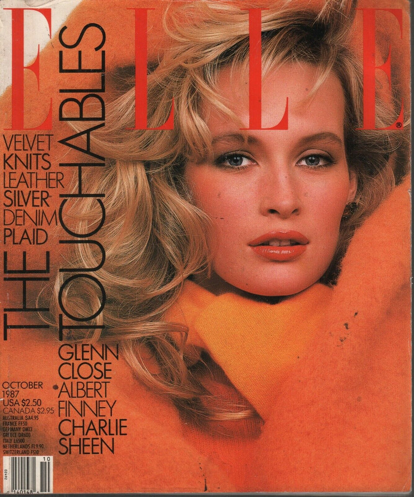 Elle Fashion Magazine October 1987 Estelle Lefebure Charlie Sheen 091319AME
