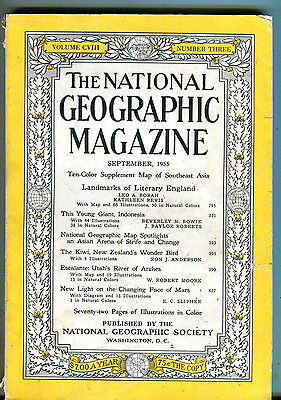 National Geographic Magazine September 1955 No Map VG 071316jhe