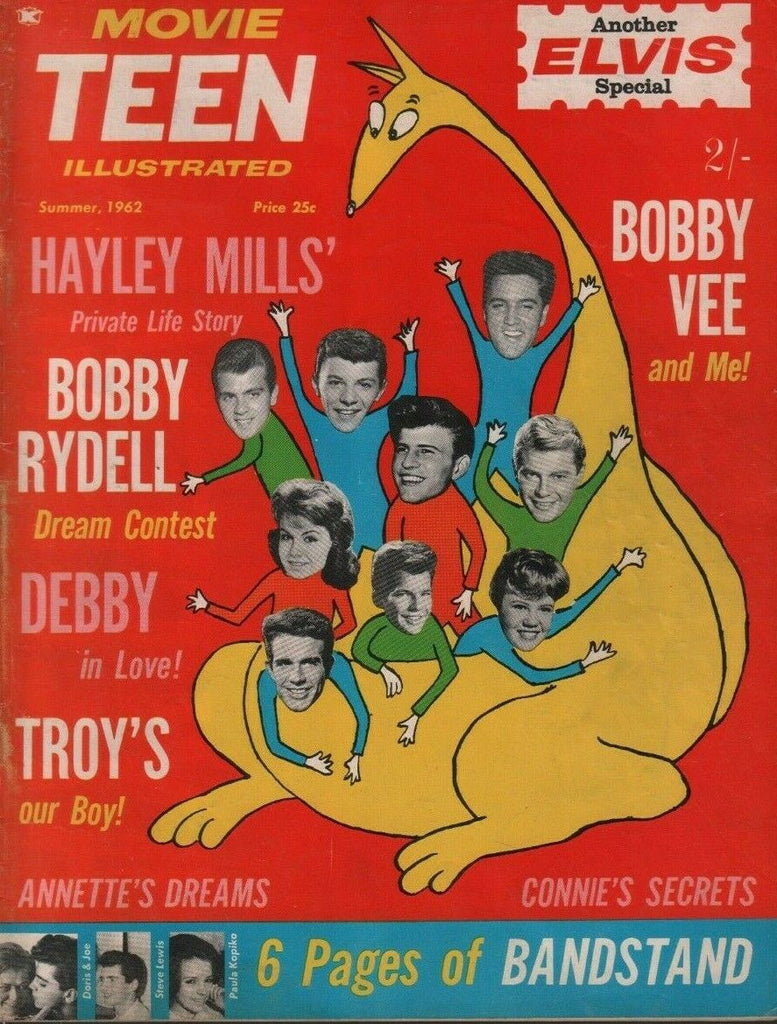 Movie Teen Illustrated Summer 1962 Bobby Vee Elvis Hayley Mills 062819DBE