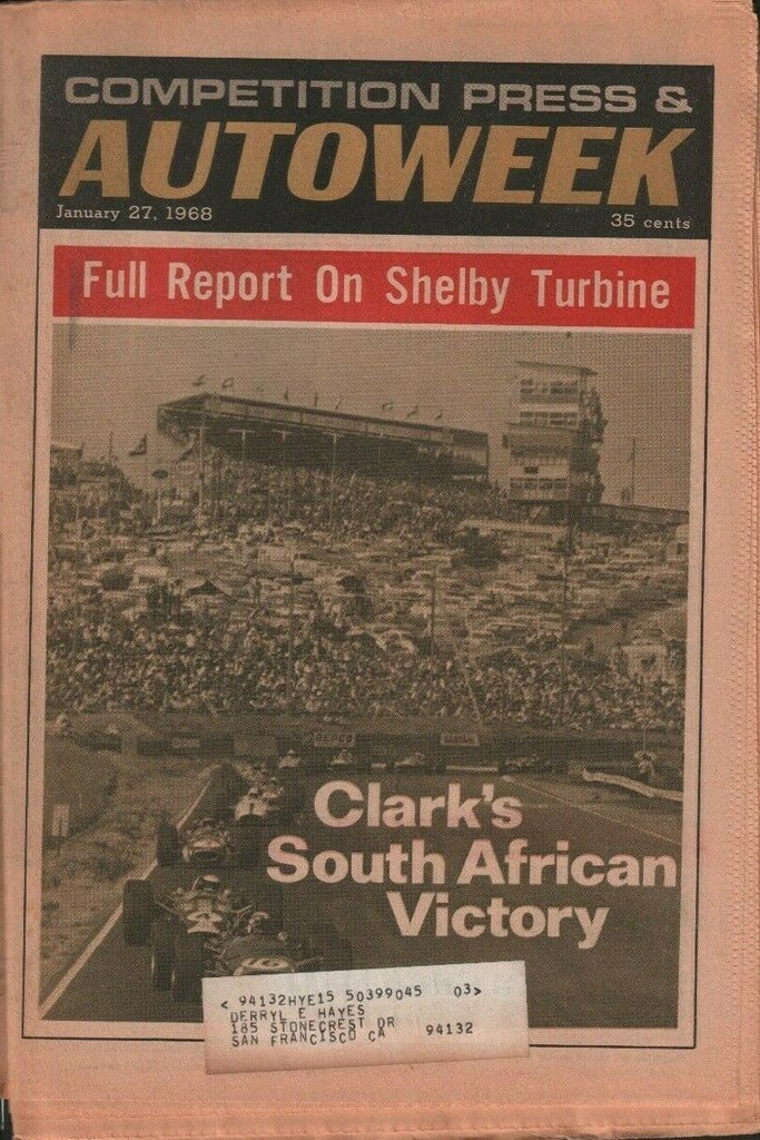 Autoweek January 27 1968 Jim Clark Denis Hulme w/ML 032619DBE