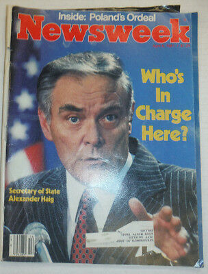 Newsweek Magazine Secretary Of State Alexander Haig April 1981 020415R