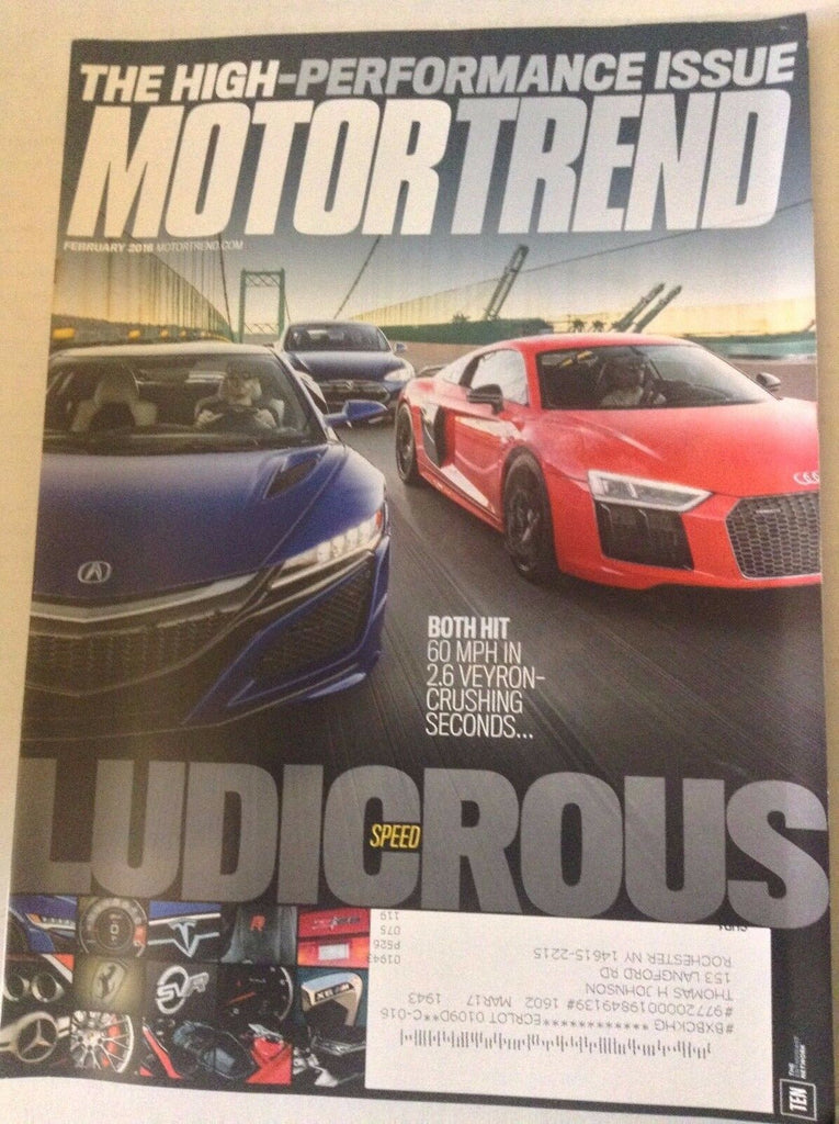 Motor Trend Magazine High Performance Issue February 2016 051117nonrh