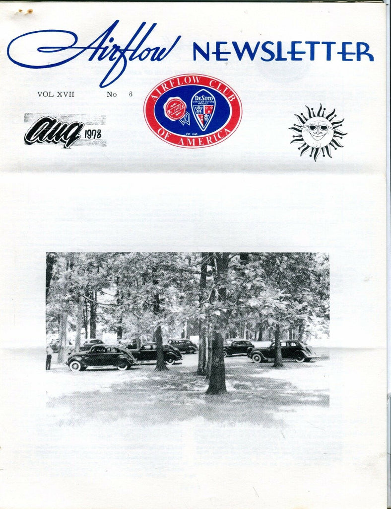 Airflow Newsletter August 1978 Chrysler DeSoto EX No ML 031017nonjhe
