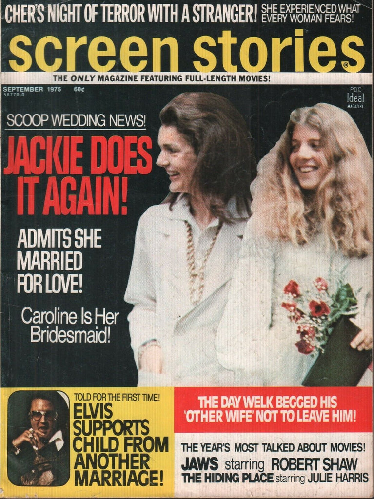 Screen Stories September 1975 Jackie Kennedy Onassis Caroline Elvis 070119AME