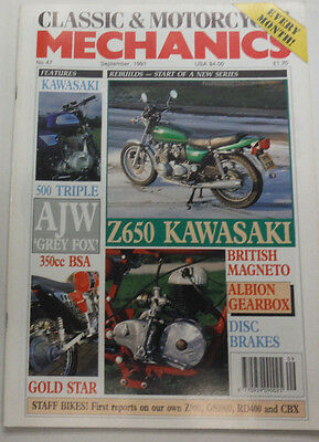 Classic & Motorcycle Mechanics Magazine Z650 Kawasaki September 1991 012615R