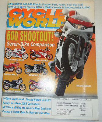 Cycle World Magazine 600 Shootout Seven-Bike Comparison July 1992 011315R2