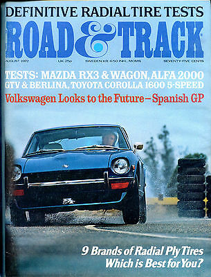 Road & Track Magazine August 1972 Radial Ply Tires Tests EX 122415jhe