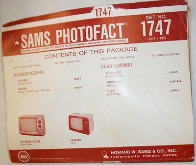 Sams Photofact Magazine Sylvania & Toshiba & Coronado No.1747 July 1978 022615r