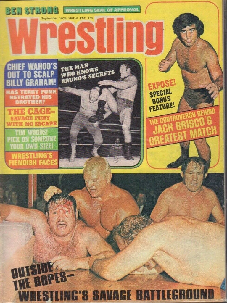 Ben Strong Wrestling September 1974 Jack Brisco Billy Graham 022019DBE