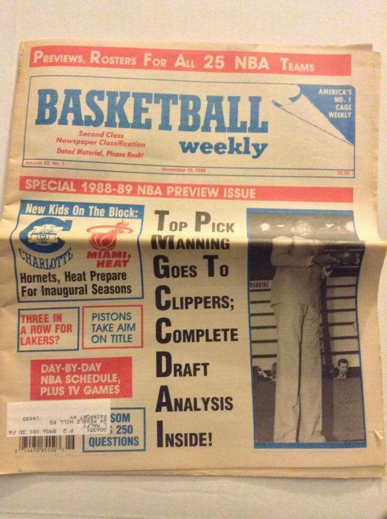 Basketball Weekly Danny Manning Pistons Take Aim November 15, 1988 091119nonrh