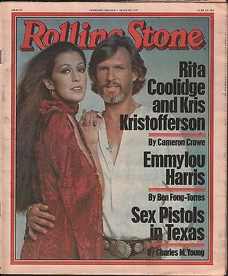Rolling Stone February 23 1978 Rita Coolidge, Kris Kirstofferson EX 121715DBE2