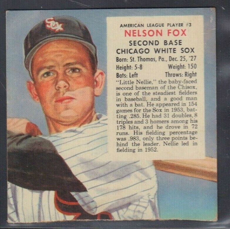 1955 Nelson Fox White Sox Red Man Tobacco Cut Baseball Card 030819DBT