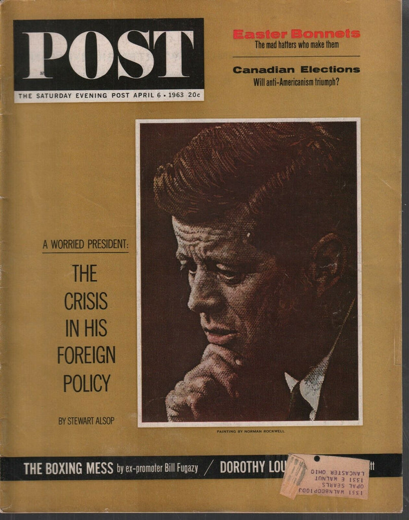 Saturday Evening Post April 6 1963 John F Kennedy JFK Norman Rockwell 080719AME